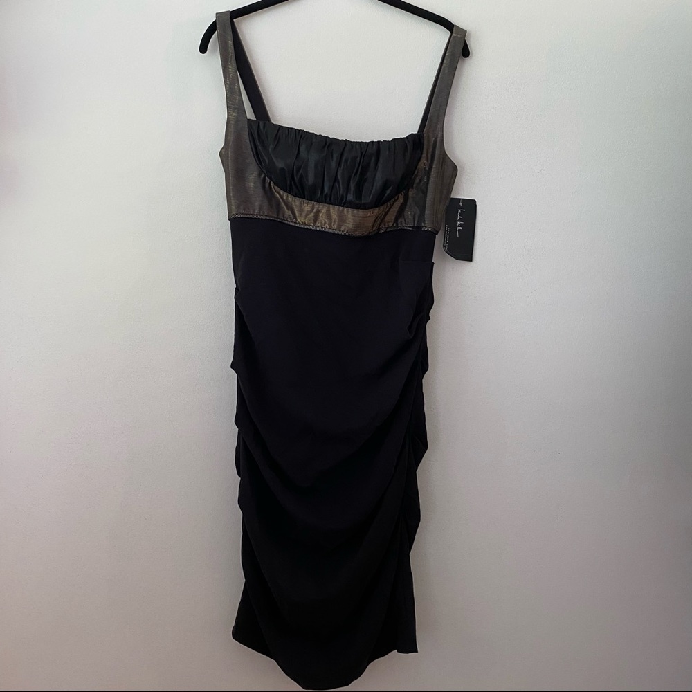 NWT Nicole Miller Black and Bronze Dress